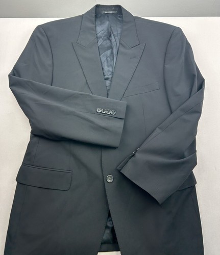 Versace Collection Uomo 52 Blazer Nero Cappotto Sportivo Bottone Punto Singolo Bordo