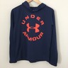 Under Armour Hooded Pullover X-Large Junior Boys Navy Orange Lightweight (78)