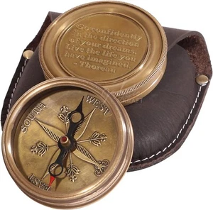 Engraved Brass Pocket Compass,First Communion & Baptism Gift for Boys or Girls - Picture 1 of 2