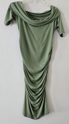 Isabella Oliver Maternity Dress Short Sleeve Ruched Bodycon Green Sz 2 $155 NWT - Image 1 of 4