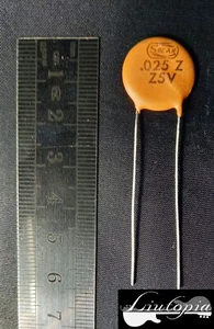 CAPACITOR / CONDENSATORE SOLAR 0.025 uF- CERAMIC DISC - NOS - Bild 1 von 2