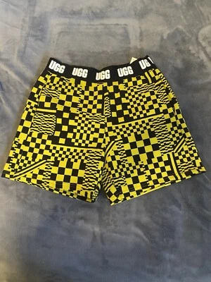 Women’s Ugg Chrissy Short Checks Yellow and Black Size S NWT - Image 1 of 4