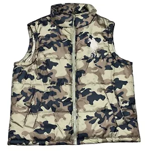 U.S. Polo Assn. Vest Mens Large Green Camo Soldier Signature Zipper USPA New - Picture 1 of 6