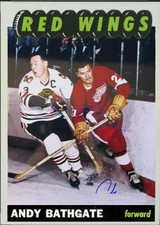 Custom made OPC style 1965-66 Detroit Red Wings Andy Bathgate Hockey card 2