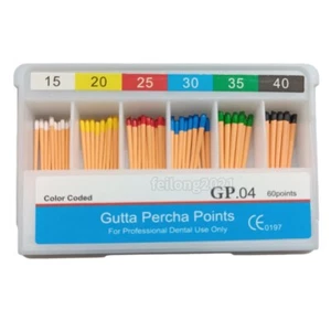 5Box Dental Root Canal Endodontic Treatment Gutta Percha Points Taper .04 15-40# - Picture 1 of 6