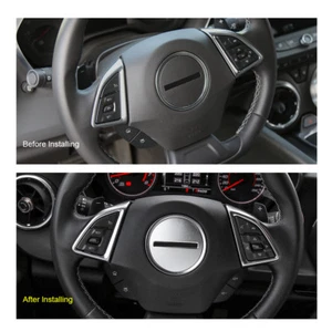 Steering Wheel Center Decor Cover Trim Silver Aluminum For Chevrolet Camaro 17+ - Picture 1 of 10