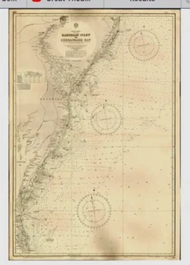 VINTAGE ADMIRALTY CHART. No.266. CHESAPEAKE BAY to BARNEGAT INLET. 1923 Edition. - Picture 1 of 10