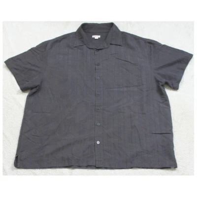 XL Merona Gray Dress Shirt Short Sleeve Pocket Extra Large Rayon Polyester 1-240 - Image 1 of 4
