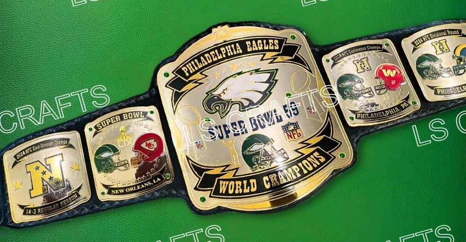 Philadelphia Eagles Championship Belt Adult Size 2mm Brass