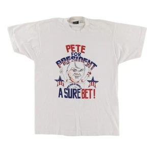 Screen Stars Cincinnati Reds Pete Rose for President T-Shirt White Men's L - Picture 1 of 8