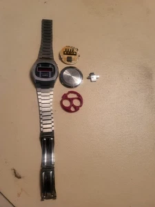 Reloj digital Bulova N6 1976 cuarzo LED rojo para hombre piezas de acero inoxidable - Imagen 1 de 9