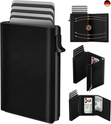 Kartenetui Herren, Slim Wallet mit Magnetverschluss und Münzfach, Pop-Up Smart  - Bild 1 von 4