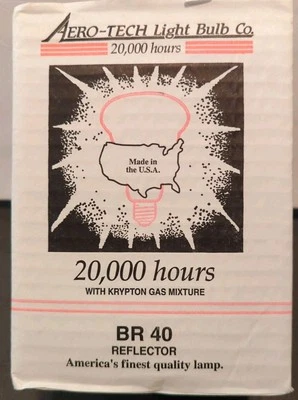 AERO-TECH BR40 LIGHT LAMP BULB BR 40 120W 120VOLT 20,000 HOURS MADE IN USA - Image 1 of 3