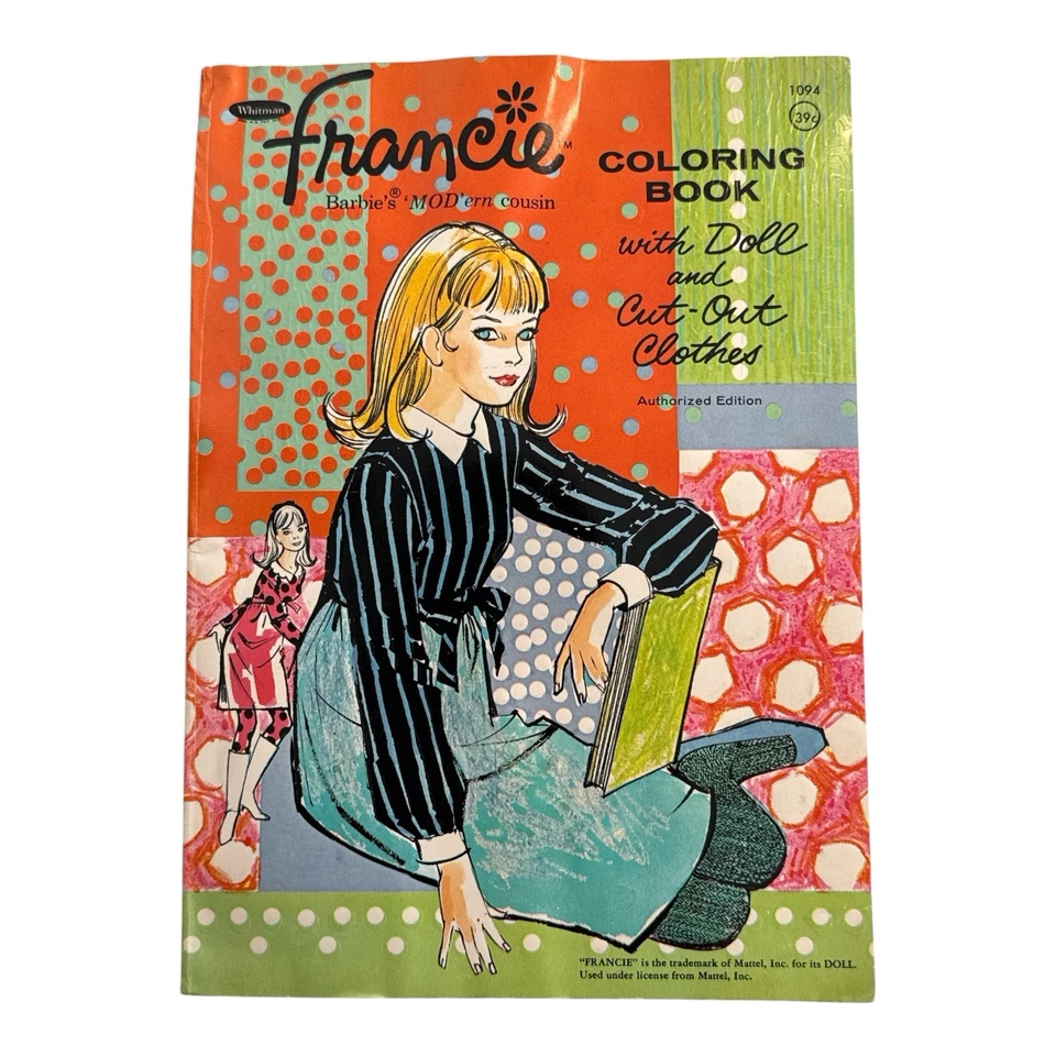 Vintage Barbie Coloring Book 1967 “Francie" Barbie's Modern Cousin Some Coloring - Image 1 of 4