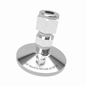 Raccordi a compressione doppia ghiera tubo OD 1/4" a adattatore flangia KF25 Compr... - Foto 1 di 5