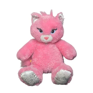 Build a Bear Workshop Pink Sassy Kitty White Heart - Picture 1 of 12
