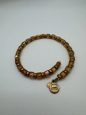 Pulsera Alex And Ani Vintage Sesenta y Seis Vidrio Ámbar Envolvente Cuentas Facetadas Naranja Foto 1 de 4