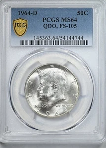 1964-D Quadrupled Die Obverse Kennedy Half Dollar 50C PCGS MS64 QDO FS-105 - Picture 1 of 6