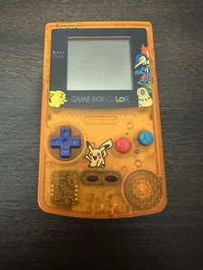 Nintendo GameBoy Color Reshell Trans Orange Pokemon Pikachu - Picture 1 of 4