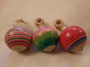 3 japanische Vintage Holzkreisel selten - Bild 1 von 3