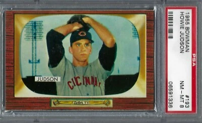 1955 Bowman #193 PSA 8 Howie Judson Reds 193 - Image 1 of 2