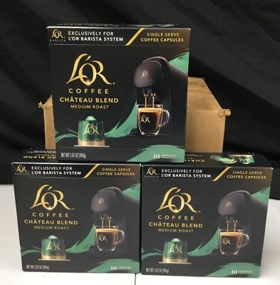 L’OR LOT OF 3 LOR Barista Chateau Blend Medium Roast EXPIRED 2/28/25