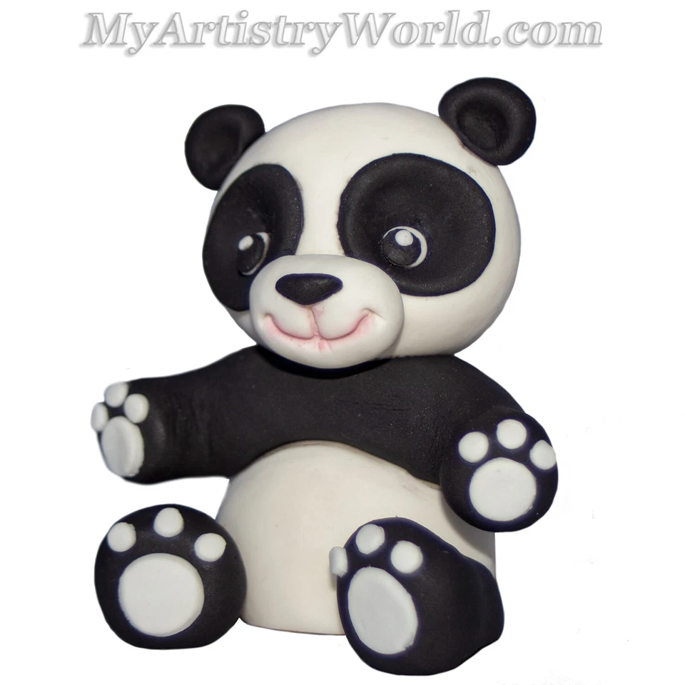 Съедобный топпер для торта с пандой. Помада/жевательная паста фигурка панды. - Изображение 1 из 1