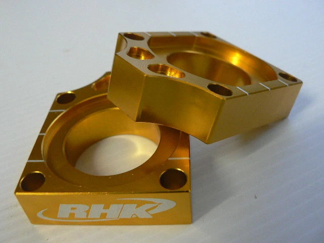 Gold RHK Axle Blocks Fit Suzuki RMZ450 2005 2006 2007 2008 2009 2010 2011 2012 - Image 1 of 1