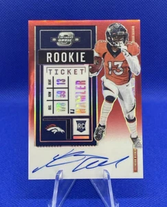 KJ HAMLER 2020 PANINI CONTENDERS OPTIC RC (RED) PRIZM AUTO 82/199 BRONCOS - Picture 1 of 2