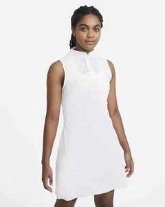 Nike Women's S Flex Ace Sleeveless Golf Dress $120 DC0354 Summit White - Picture 1 of 5