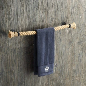 Nautical Towel Bar Black Nautical Accessories For Bathroom Nautical Bathroom Dec - Picture 1 of 12