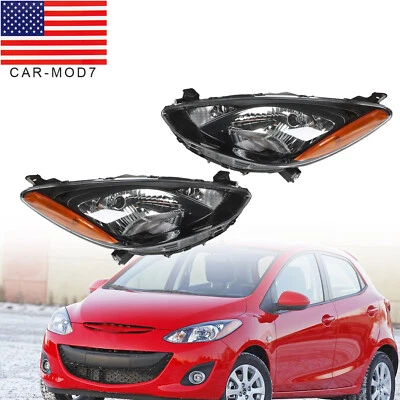 Halogen Headlights Left&Right Side For 2011 2012 2013 2014 Mazda 2 LH+RH Sides - Image 1 of 4