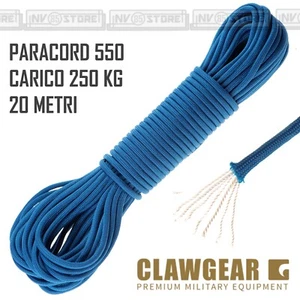 Corda Cordino PARACORD 550 TYPE III CLAWGEAR 20 Metri Carico 200 Kg Blu Blue - Imagen 1 de 1
