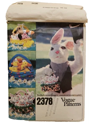 Vogue Easter Craft Pattern Lot of 2 Plush Rabbit Chicks Eggs Basket FF Projects - Image 1 of 4