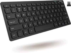 Macally Small Wireless Keyboard - 2.4G Ergonomic & Comfortable Compact Black  - Picture 1 of 9