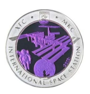 ISS (International Space Station) 500 Tenge 2013 Kazakhstan silver tantalum coin - Picture 1 of 2