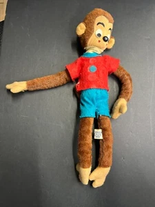 Vintage Dream Pets R Dakin braun Plüsch AFFE Spielzeug rotes Shirt blaue Hose Japan - Bild 1 von 18