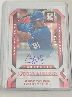⚾ 2013 Panini Elite Extra Edition "Aspirations" Auto #197 Cory VAUGHN #/100 ⚾ - Image 1 of 2