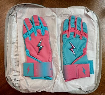 Bruce Bolt Max Clark - Long Cuff - Batting Gloves - Youth LARGE - YL - New ⚡
