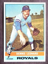 Dennis Leonard #334 Topps 1976 Baseball Card (Kansas City Royals) VG
