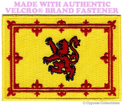 VELCRO INC. SCOTTISH FLAG PATCH SCOTLAND EMBROIDERED LION RAMPANT w/ VELCRO® Brand Fastener