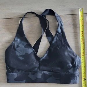Prana Layna Camo Army Print Pattern Strappy Crossback Athletic Sports Bra XS - Picture 1 of 7
