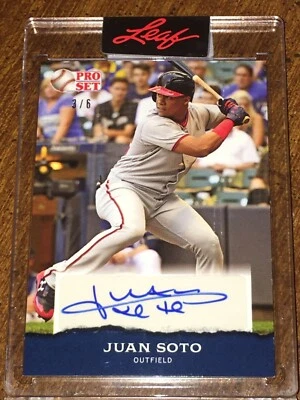 JUAN SOTO 2022 Leaf Pro Set Sports AUTOGRAPH #3/6 Encased Nationals PADRES - Image 1 of 3