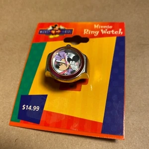 Reloj Anillo Disney Minnie Mouse De Colección Nuevo Antiguo Stock Raro - Imagen 1 de 3