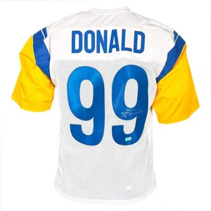 Aaron Donald Signed Los Angeles White Football Jersey (Beckett) - Picture 1 of 3