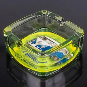 VW T1 Bulli Glas Aschenbecher | Volkswagen Lizenzware | Glasaschenbecher Grün - Bild 1 von 6