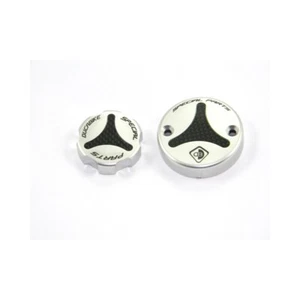 Ducabike Ducati 748 916 996 998 Front Brake Clutch Reservoir Caps - Silver - Picture 1 of 1
