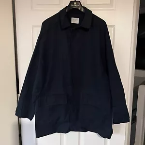 Gabardina HACKETT para hombre grande azul marino Mac Chore ropa de trabajo bolsillos chaqueta - Imagen 1 de 17
