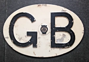 Vintage Great Britain AA Touring Car Badge GB Auto Moblie Association Plate - Picture 1 of 2
