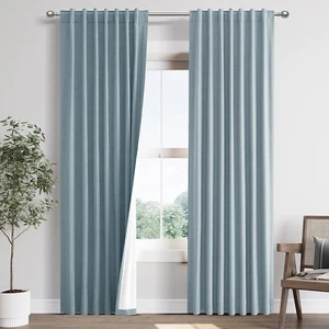 84 Inch Blackout Curtains 2 Panels Set Room Darkening Thermal Insulated Blue - Picture 1 of 12